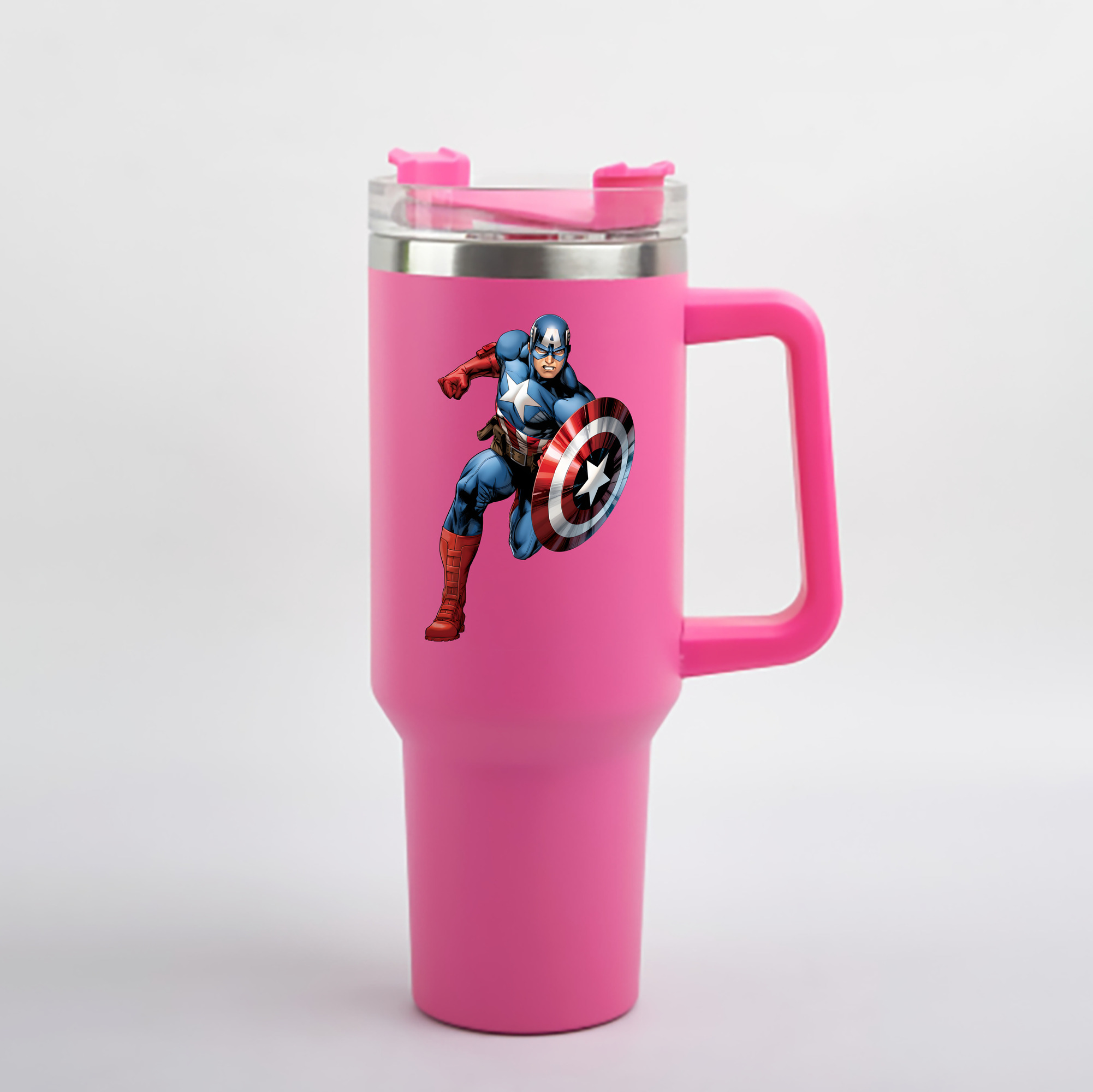 （画像用） アベンジャーズ The Avengers 1200mL車用タンブラー - クリスタルステッカー（プラスチックストロー付き）
